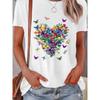 European Sizes Printed Short-Sleeve T-Shirt