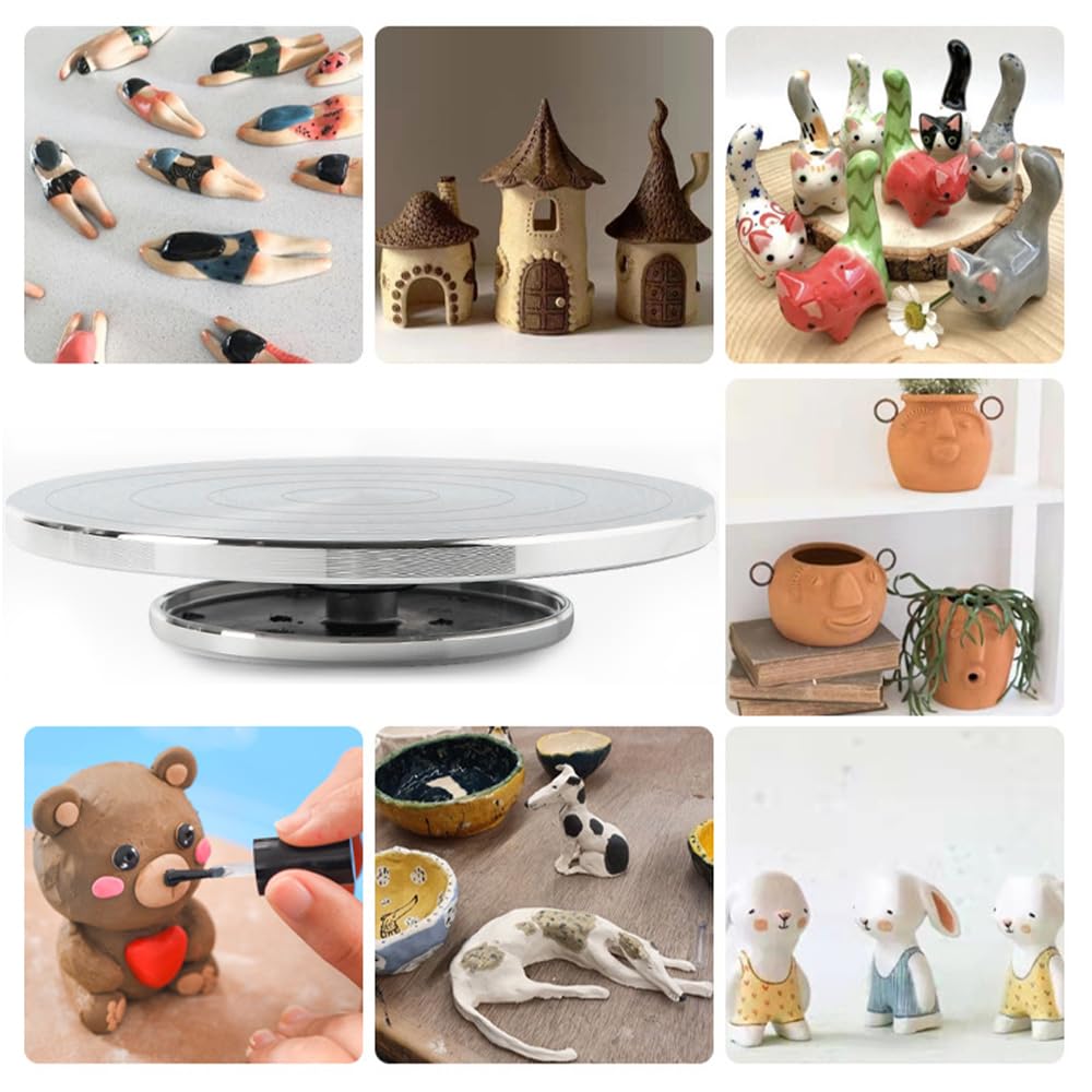 LKCCTK Rotating Swivel Stand Turntable for Small Pottery Sculpting for Home Sculpting and Pottery Workshops 360° Clay, Ceramic, Crafts, Tool,