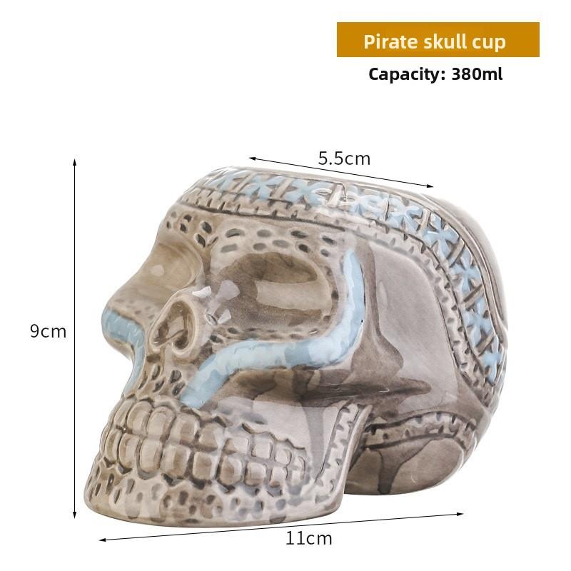 Hawaiian Tiki Cup Skull Ceramic Mug for Tiki Bar Home Bar DecorTiki Cocktail Cocktail Drinking Glass