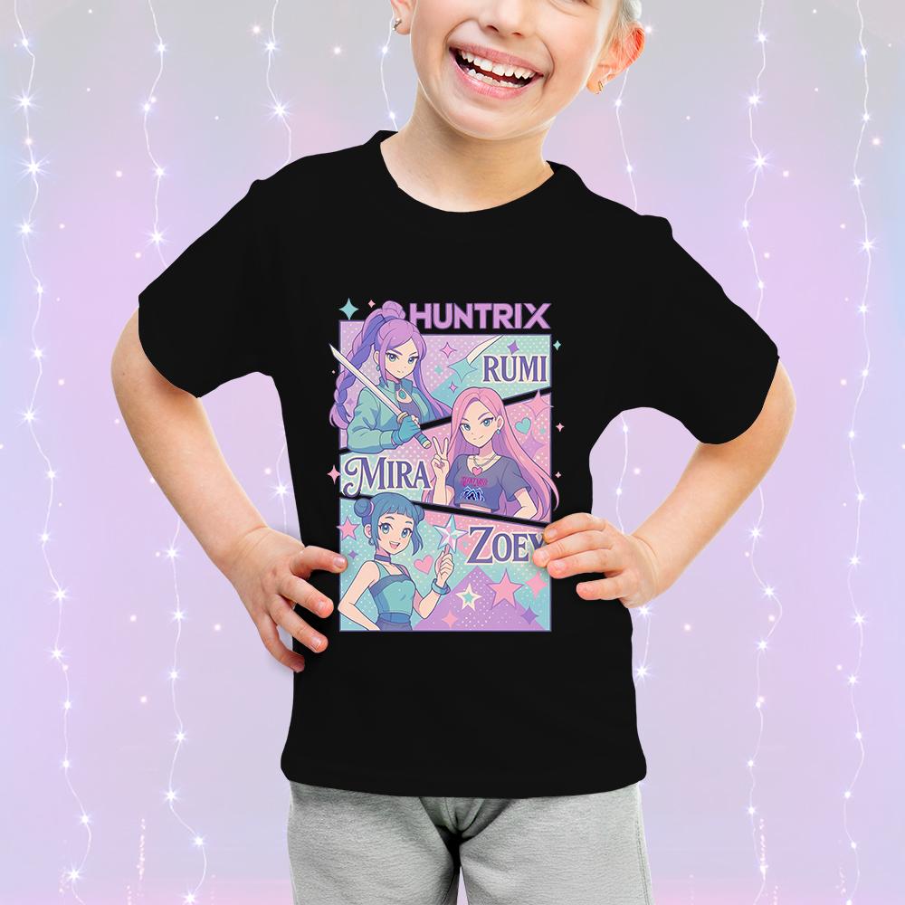 Søt tegneserie Barneklær Bomull KPop Devil Hunter Mote Casual Topp Kortermet Jente Gutt Fan Gave T-skjorte