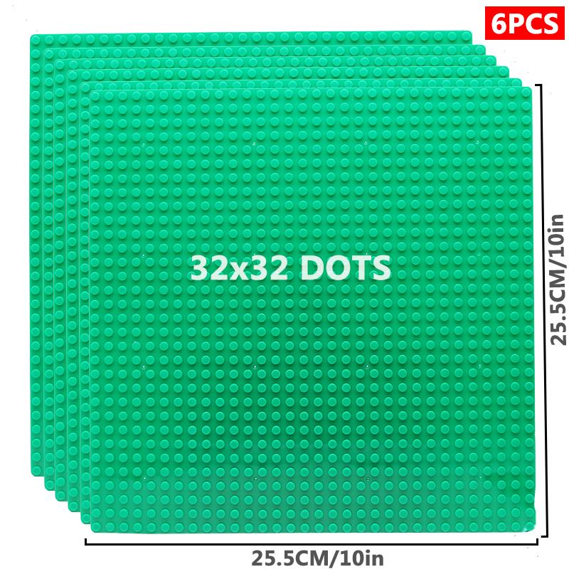 6pcs/set Base Plate 32*32 32*16 Studs Classic Figures Building Blocks Plates Bricks Baseplate Blocks Children Toys For Kid Gifts