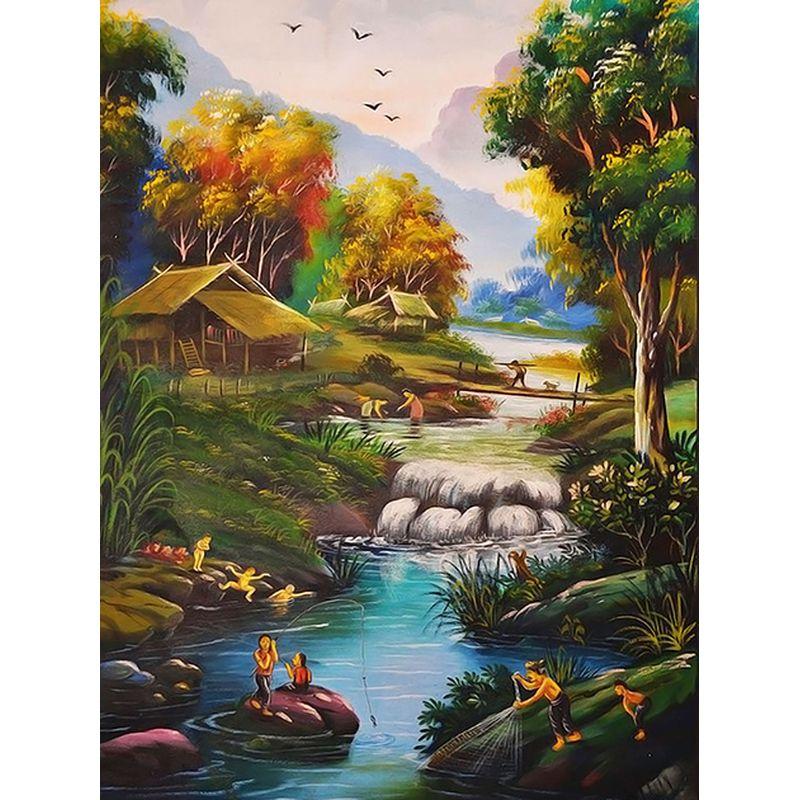 5D Diamond Painting Full Drill Square Waterfall Diamond Embroidery Sale  Rhinestones Pictures Diamond Art