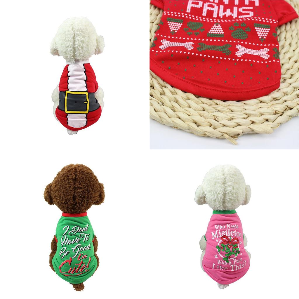 Adorable Dog Cat Puppy Christmas Pullover With Santa Elf Design For Xs/s/m/l/xl Pets
