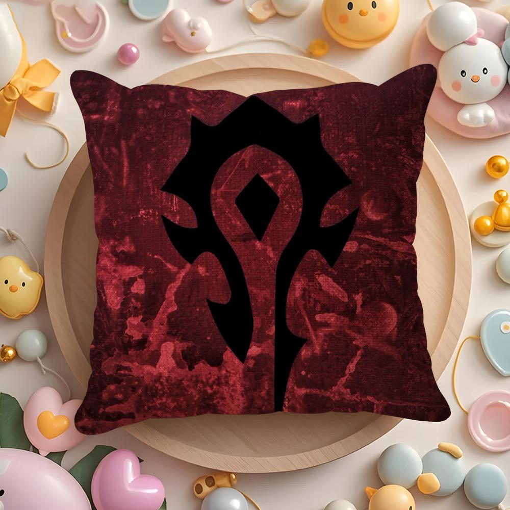 Warcrafts Of World W-Wow Game Cushion Cover Summer Coolness Linen Fabric Double-Sided Printing Pillow Case Sofa Home Decor Gift