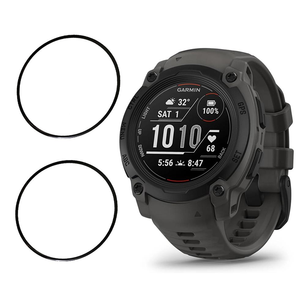 

2Pcs/Pack For Garmin Instinct E 45mm Watch Screen Protector HD Clear PMMA Film (Black Edge) A