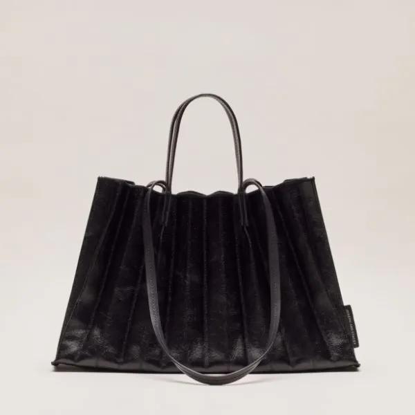 Lucky Pleats Canvas Coated Shopper L (2color)