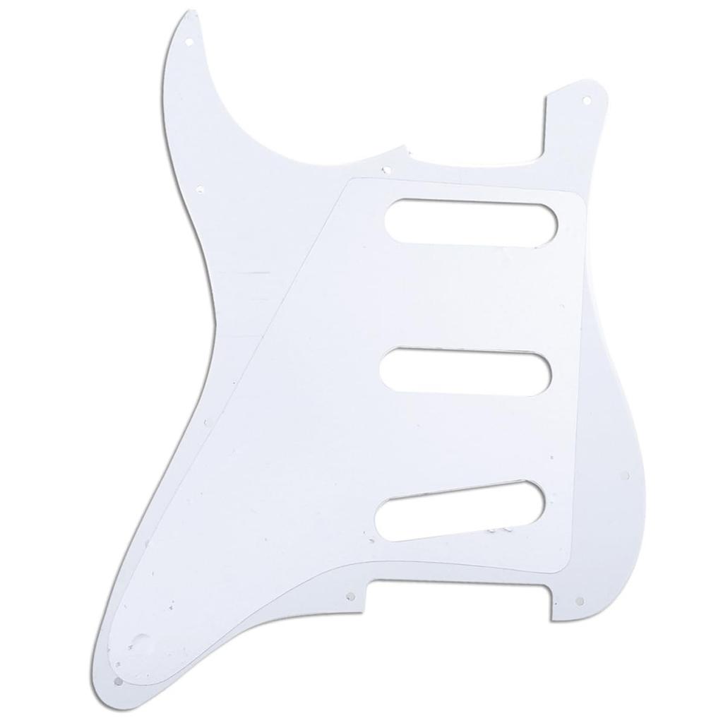 Musiclily Pro 11-Hole SSS Vintage-Style Pickguard for American '62 Stratocaster, 3-Ply White