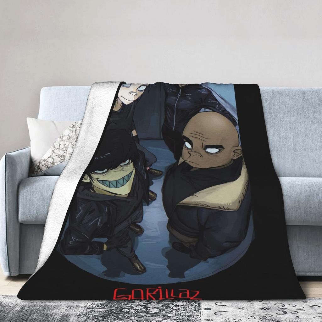 G-Gorillaz Music Band Blankets  Super Warm Fluffy Plush Bedding Throws For Kids Adult Couch Chair Sofa Bed Bedspread Bed Cover