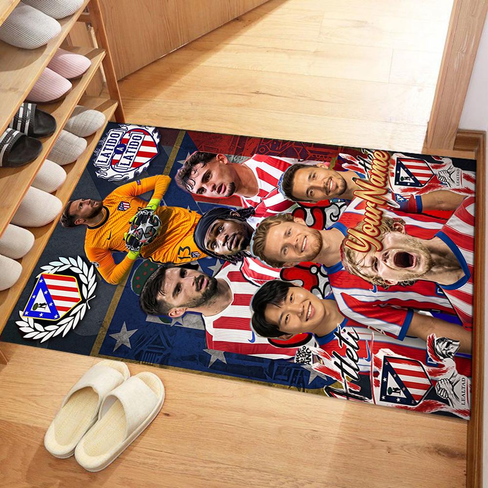 Atletico Madrid Customize Text Area Rug Perfect for Foyer Dining Room Entryway Hallway Anti-slip Rug Office home decor