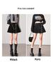2025 Slimming Woolen Pleated Half Skirt with Waist Chain