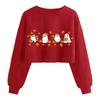 Women's Fashion Halloween Printed Navel-Exposed Long Sleeve Pullover Sweatshirt