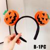 Devil Pumpkin Headband Hair Hoop, Halloween Costume Funny Cartoon Horn Hair Accessory for Party Performance & Festival Decor