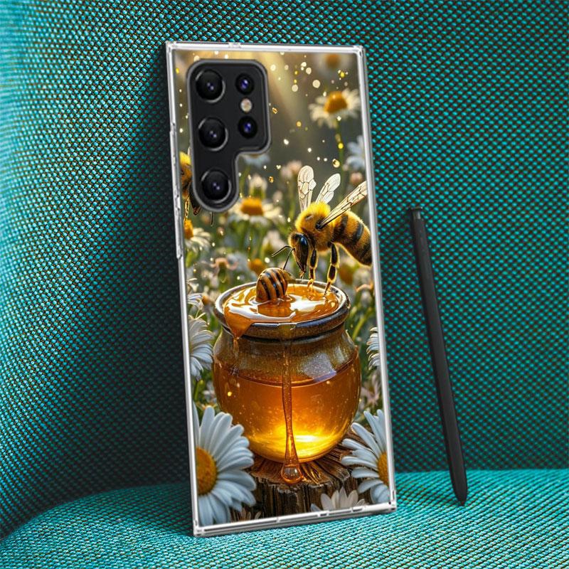 Golden Honey Dripping From Honeycomb Capa Phone Case For Samsung S26 Ultra S25 Edge Galaxy S23 S21 S20 S24 FE S22 S10 Plus Cover