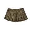 Kaslead New Arrival Women's Clothing Fashion Style Fashion All-Match Casual Gingham Adjustable Pleated Skirt