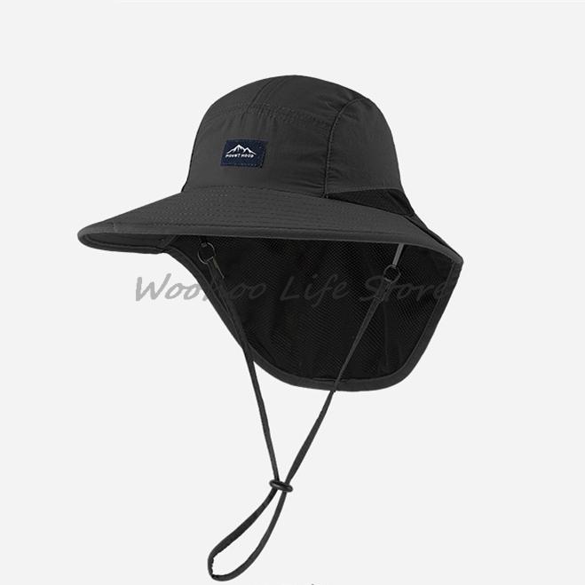 UV Protection Wide Brim Sun Hat Mesh Breathable Quick Dry Fishing Cap for Outdoor Neck Protection