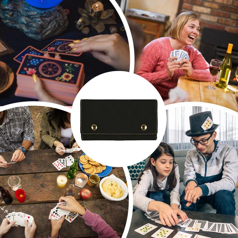 Custodia da Viaggio per Carte da Gioco Porta Mazzo in Pelle PU Organizzatore Multiuso per Denaro Custodia per Mazzo e Dadi
