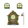 Glow in the Dark Fairy Door Windows Lantern  Kit for Trees DIY Miniature Garden Outdoor Home Decor
