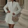 2026 Spring Women's Casual Fashion Single-Breasted Solid Dress
