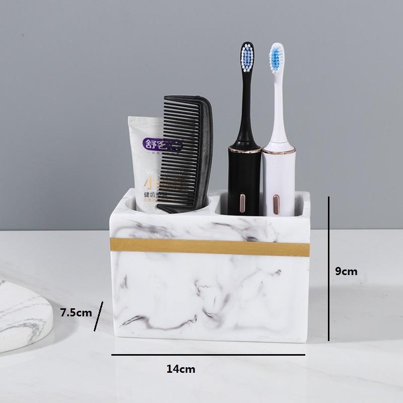Marble Stripe Resin Toothbrush Holder Bathroom set Accessories Toothpaste Holder Portable Organizer Case Sanitary Wars Suite