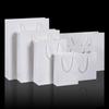 White Card Gift Bag with Stamped Logo - Thickened Paper, Handbag Style, Kraft Option Available