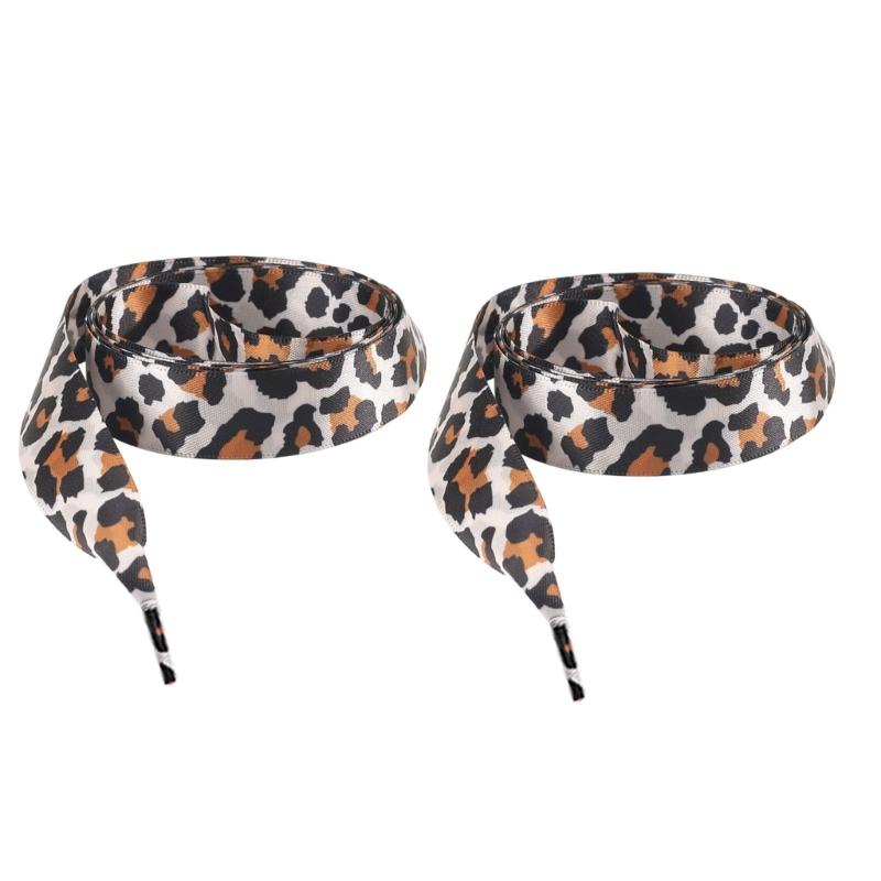 Leopard Print Flat Shoelaces For Casual Shoes Sports Sneakers Boots Soft Polyester Shoe Strings Footwear Accessories
