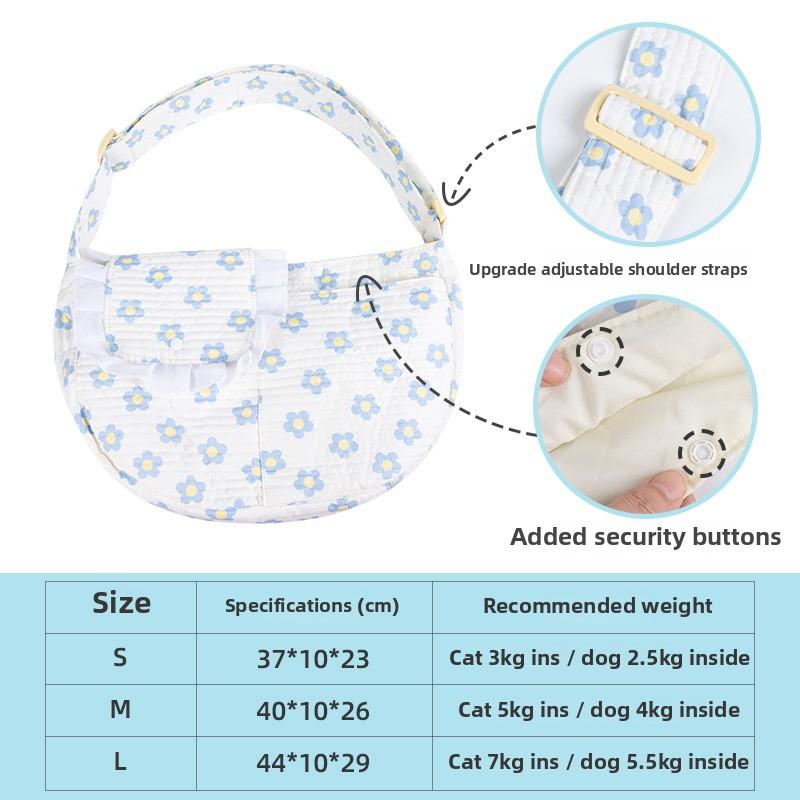 Korean-style Cat Bag Pet Crossbody Bag for Travel Single Shoulder Portable Small Cat and Dog Backpack Pet Supplies
