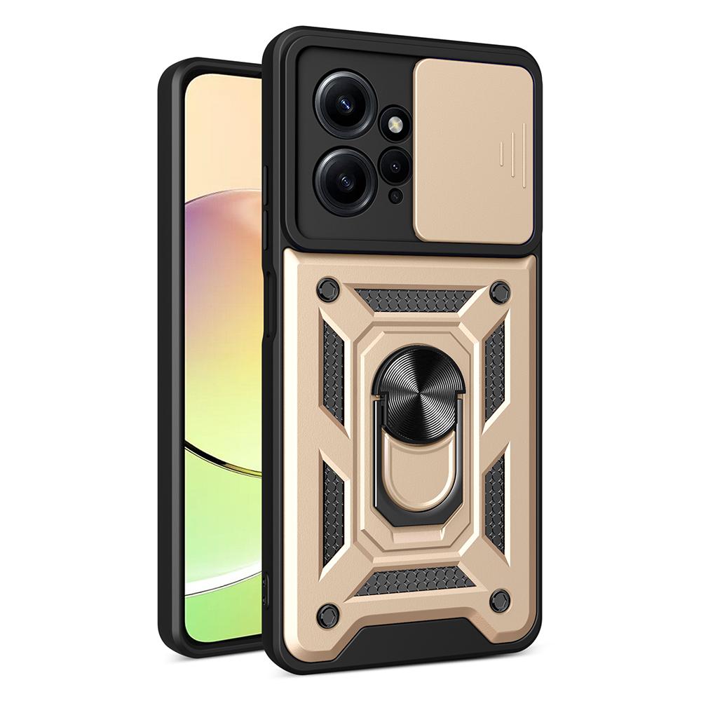For Xiaomi Redmi Note 12 4G Kickstand Phone Case Slide Lens Protection PC+TPU Cover