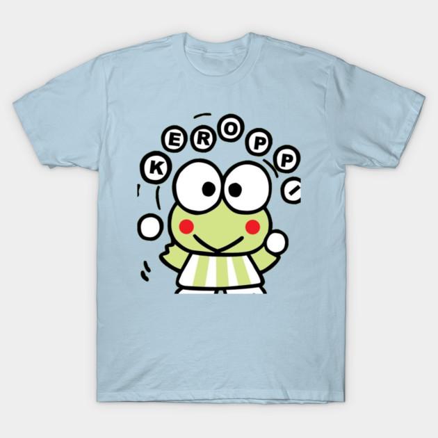 Women's Fashion Round Neck Short-sleeved Cut Of Keroppi Print T-shirt Summer Casual Slim T-shirt