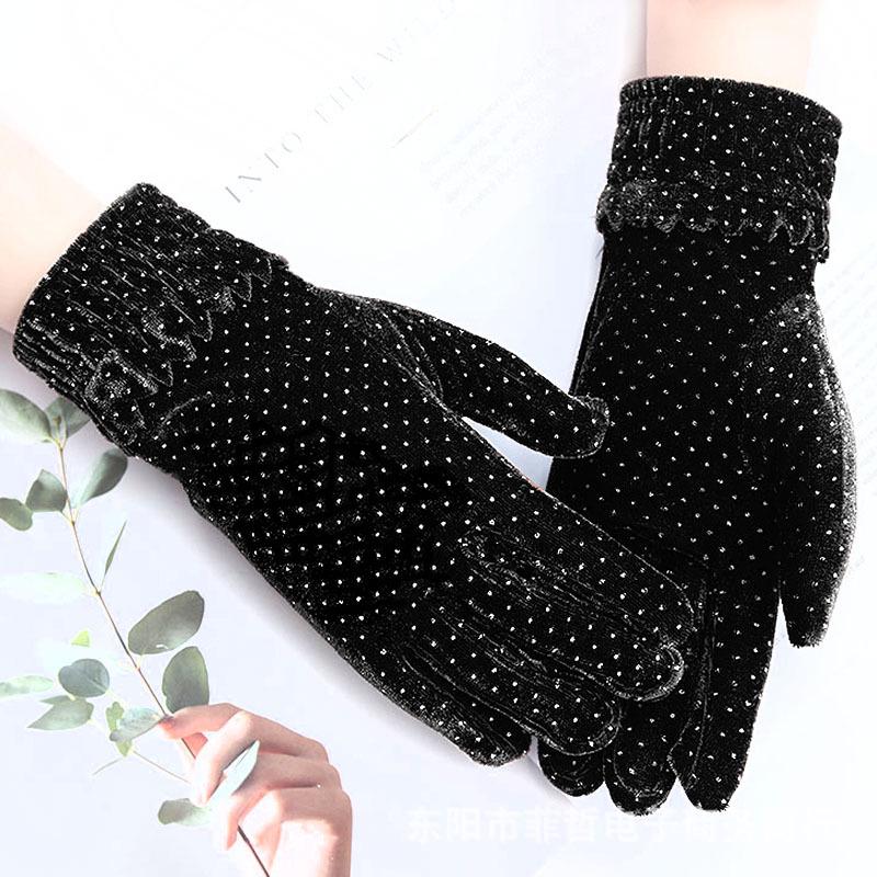 Unisex Gold Velvet Gloves for Autumn/Winter: Sports, Cycling & Driving Warmth