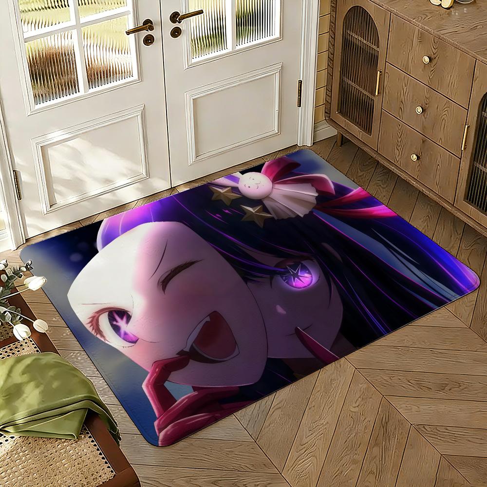 Oshi No Ko Floor Mat Soft Thickened Absorbent Non-Slip Bedroom Living Room Door Mat Home Decor Flannel Rugs