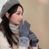 Winter Point Finger Outdoor Plus Fleece  Gloves Women Gloves Suede Korean Style Mittens