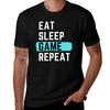 Eat Sleep Game Repeat Tshirt Antifade Casual Tee Shirt