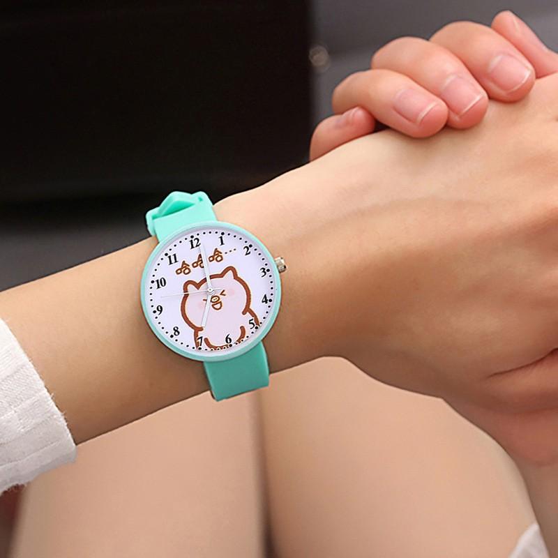Watch Boys And Girls Simple Junior High School Elementary School Students Cute Soft Girl Jelly Pink Quartz Watch