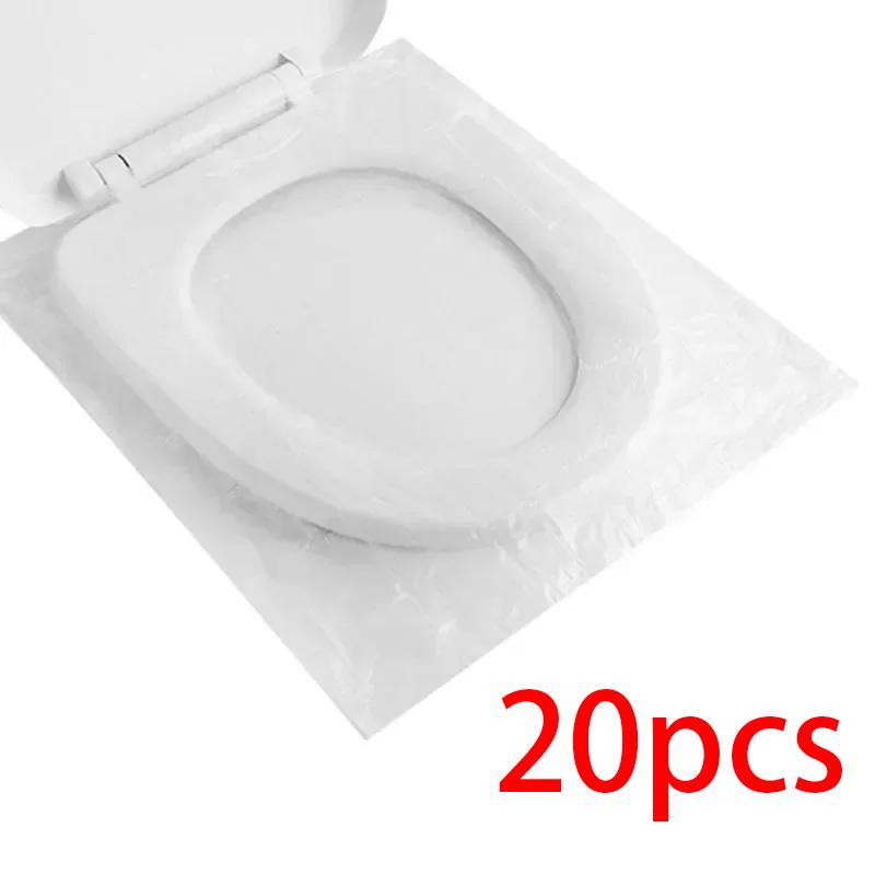 

20/40/60 шт. Портативные одноразовые чехлы на сиденья унитаза 100% водонепроницаемые и гигиеничные для путешествий/кемпинга