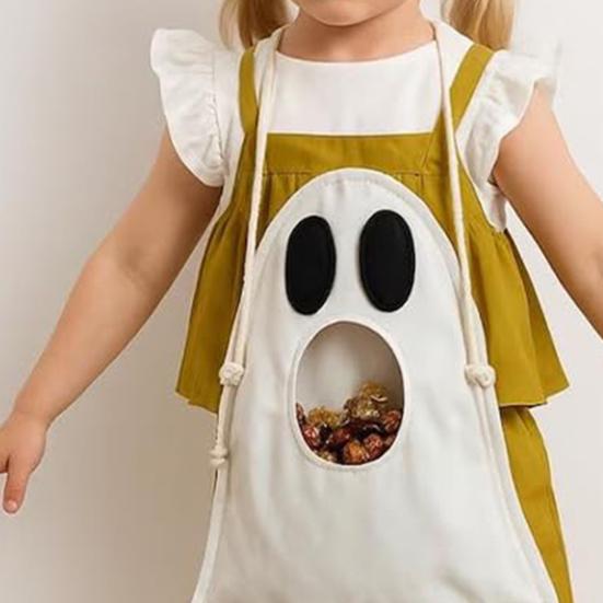 Ghost Candy Bag Spooky White Ghost Goodie Bags Fabric Ghost