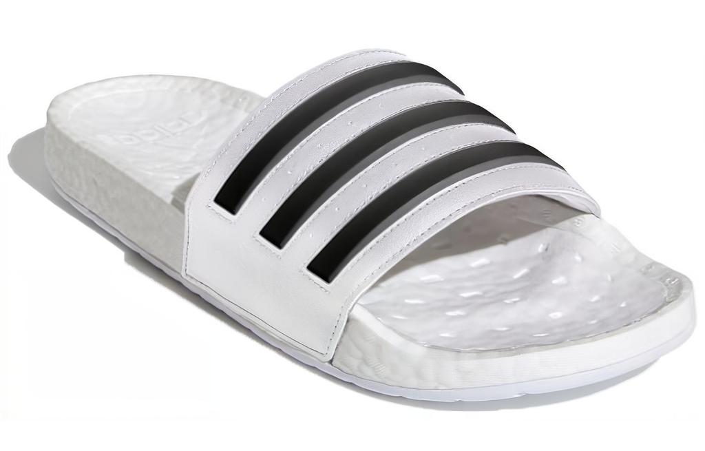 Adilette Boost Adidas Slides 'White Black Stripes' FY8155