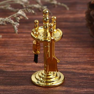 4Pcs Alloy Miniature Cleaning Tools Display Holder For 1/12 Dollhouse Decoration