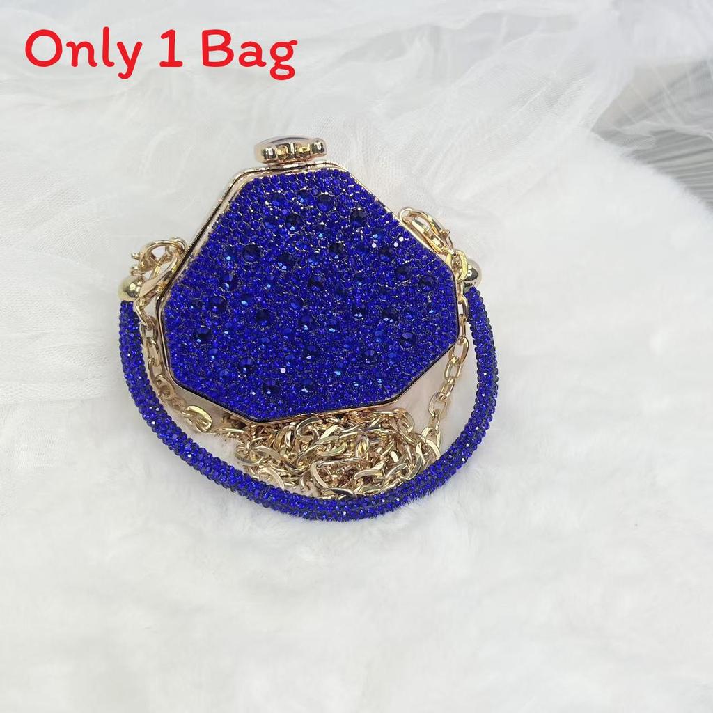 Acrylic Mini Clutch Bag With Rhinestones Chain And Box Shape For Evening Wear
