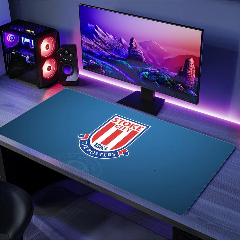 Stoke City F.C Print Cushion Non-slip Laptop Tablet Big Mousepad XXL Mat Mini PC Playmat With Lock edge