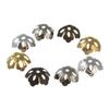 100pcs Gold Color Metal Hollow Flower Filigree End Caps 13.5*5mm Fit Round Pearl Bead DIY Jewelry Charm Making Findings