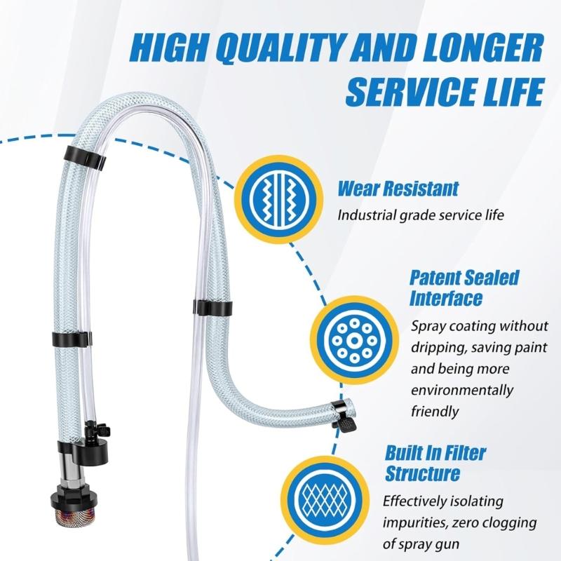 High Performances Sprayer Suction Tube Replacement Prevents Leaks And Paint Buildup For Airless Paint Sprayer