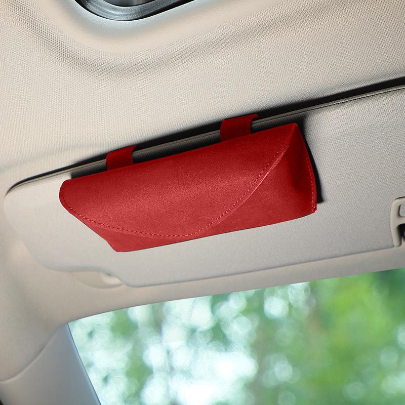 Car Sunglasses Holder Universal Suede Multi-function Glasses Clip Bill Clip Auto Accessories Glasses Case