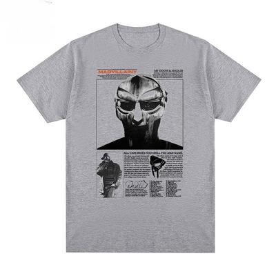 MF DOOM Short-sleeved T-shirt, Iron-faced Doolib Mask, Hip-hop Trend Legend, Commemorative Male and Female Retro Gladiators