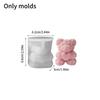 Love Rose Bear Mold Diy Aromatherapy Candle Cake Silicone Mold Home Decoration Creative Valentine'S Day Gift Silicone Stencils