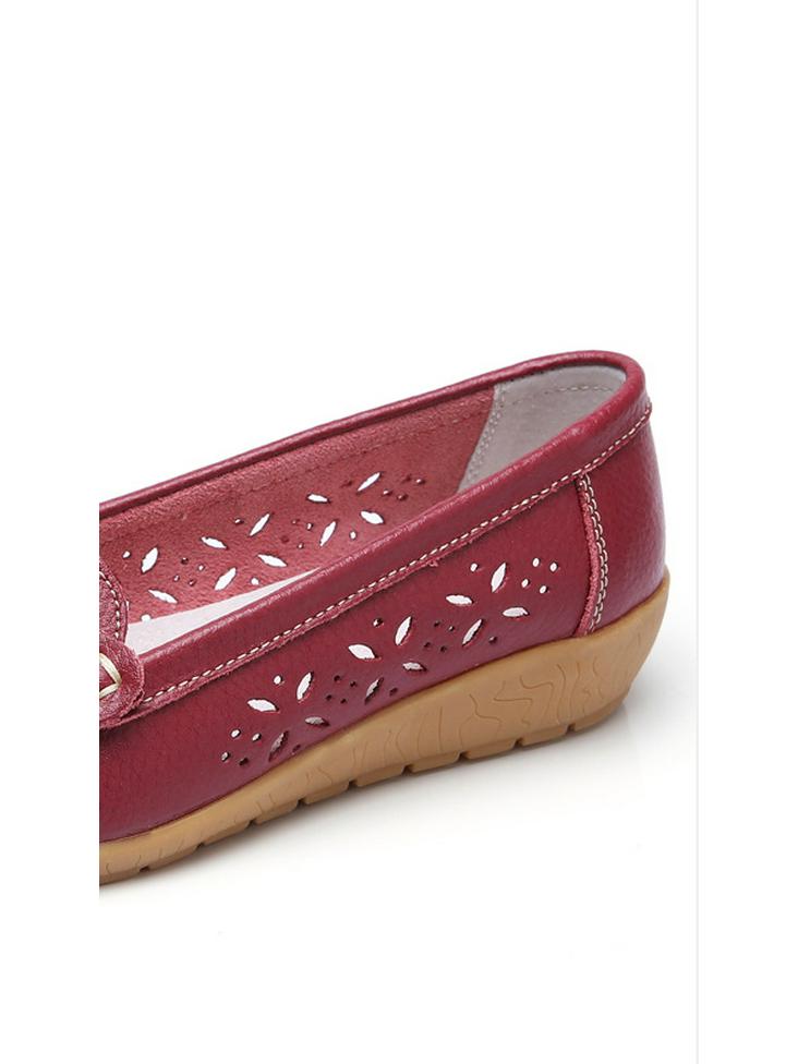 Summer Soft Wedge Leather Shoes for Middle-Aged and Elderly Women – Breathable Design