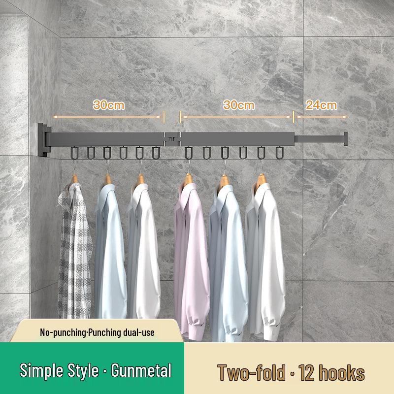 Retractable Folding Indoor Clothes Drying Rack for Balcony and Bathroom