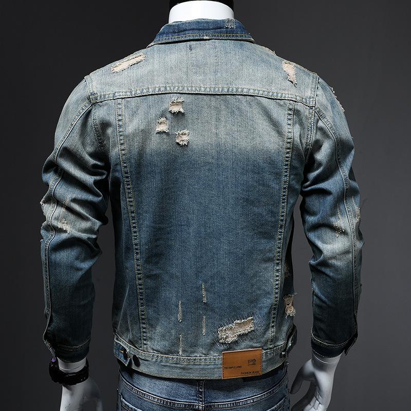 Giacca Trendy da Uomo Europea e Americana 2024 Autunno/Inverno Edizione Vintage Moda Casual Giacca da Cowboy