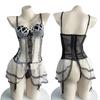 Sexy Dessous Damen Spitze Mesh Uniform Sexy Korsett Weste Anzug