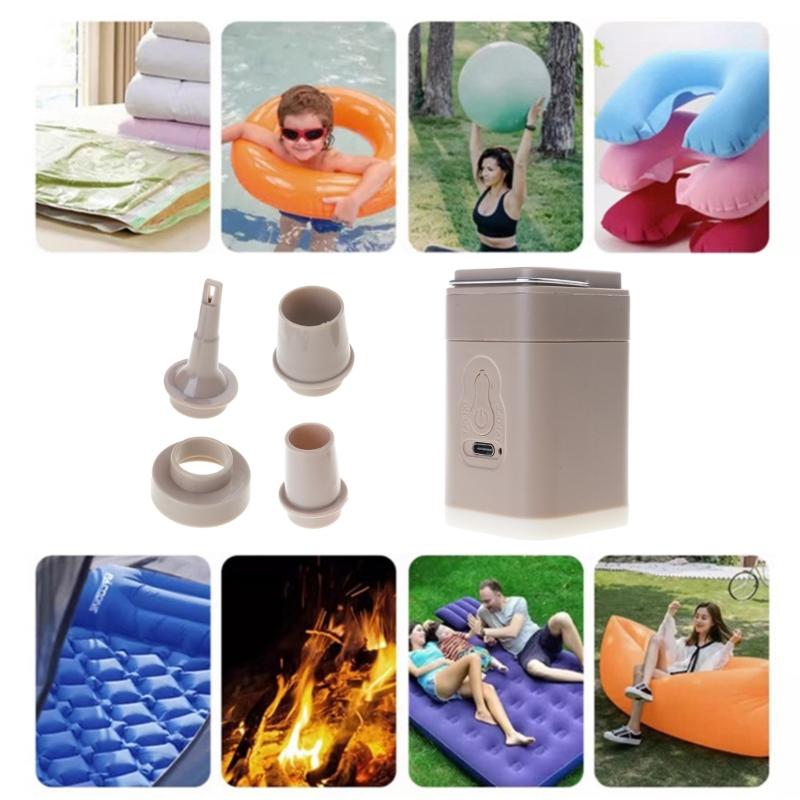 Fast Inflate Deflate Pump Electric Airs Pump with LED Light Small Airs Mattress Pump for Pool Float, Sleep Pad