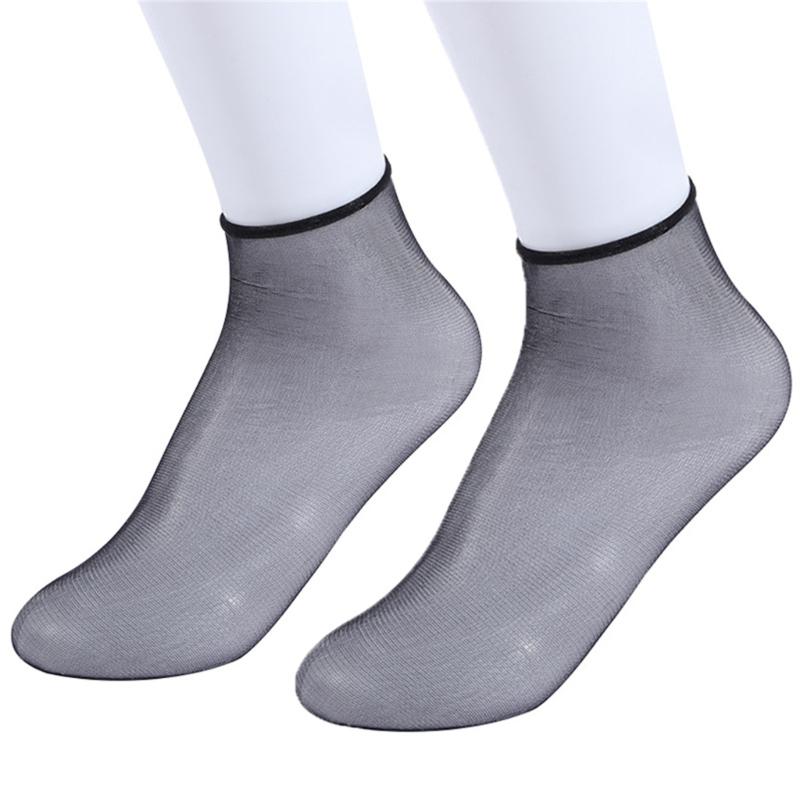 Casual Breathable Short Stocking Dots Ultra-Thin Crystal Silk Solid Color Snag-proof Silk Sock for Women Summer Daily